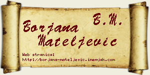 Borjana Mateljević vizit kartica